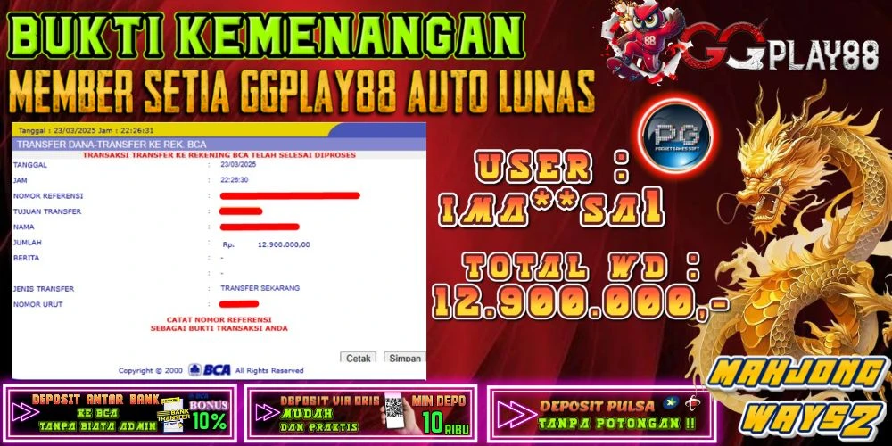 BUKTI WITHDRAW PLAYER AKTIF HARI IN MAHJONG WAYS 2