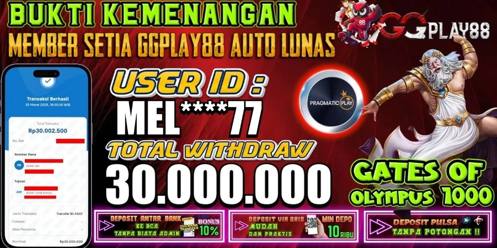 BUKTI KEMENANGAN GATES OF OLYMPUS 1000