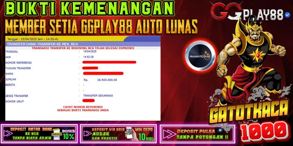 🎁BUKTI WITHDRAW PLAYER AKTIF HARI INI,, SELAMAT KEPADA PLAYER SETIA GGPLAY88 🎁