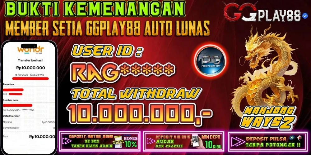 🎁BUKTI WITHDRAW PLAYER AKTIF HARI INI,, SELAMAT KEPADA PLAYER SETIA GGPLAY88 🎁