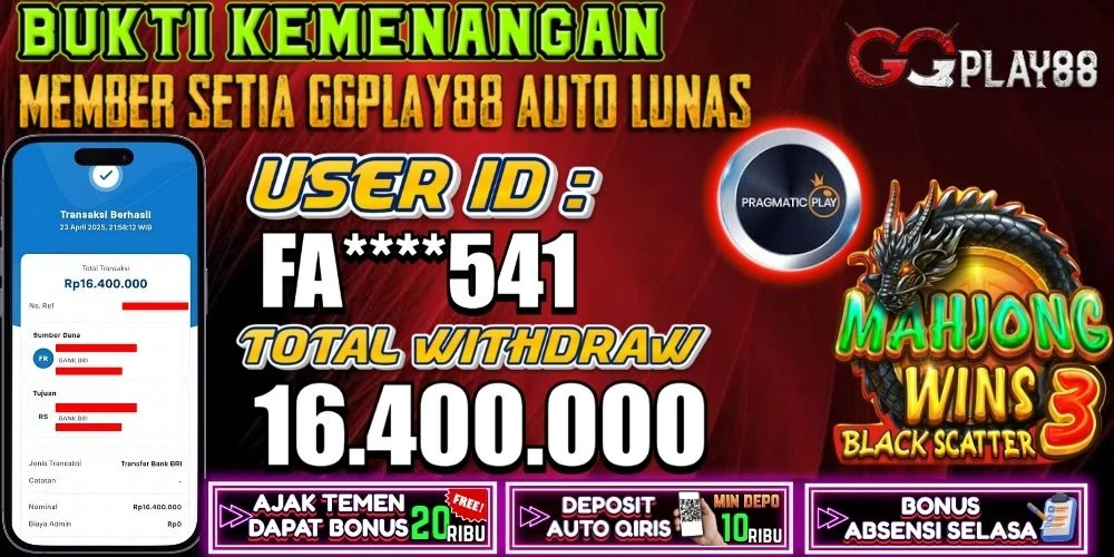 BUKTI KEMENANGAN MAHJONG WINS 3