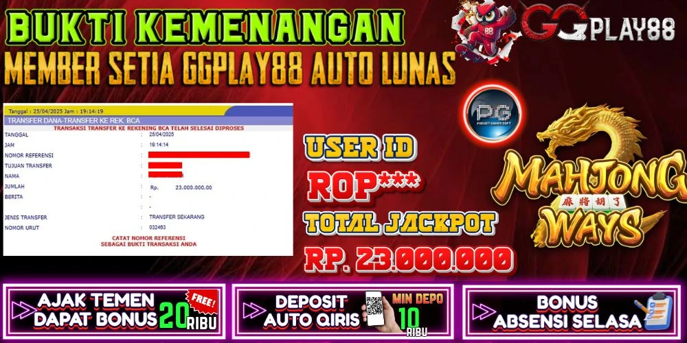 BUKTI WD MAHJONG WAYS 23 JT