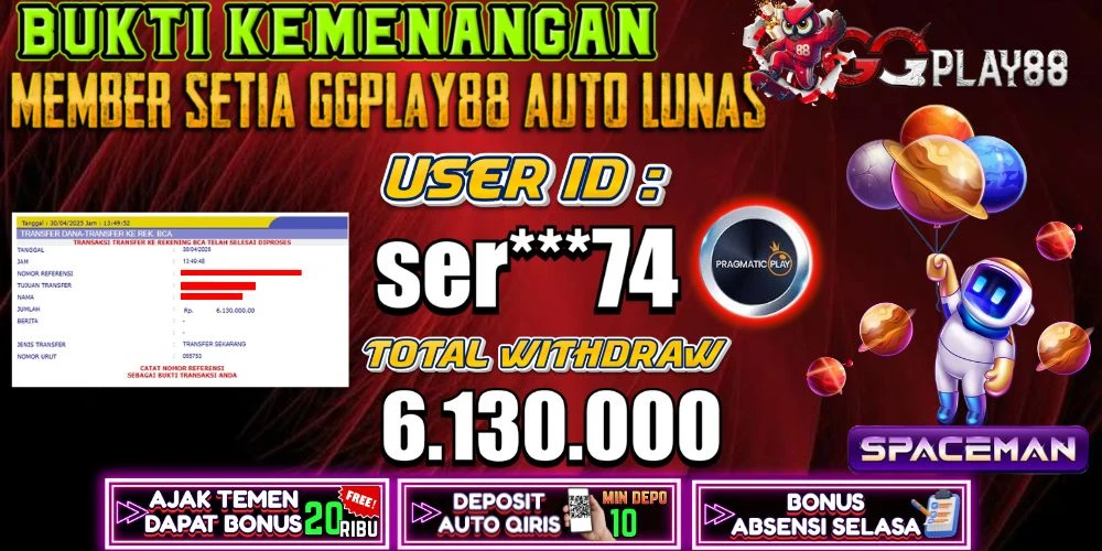 BUKTI KEMENANGAN SPACE MAN