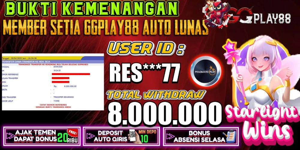 BUKTI KEMENANGAN STARLIGHT WINS