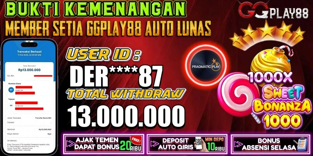 BUKTI KEMENANGAN SWEET BONANZA 1000