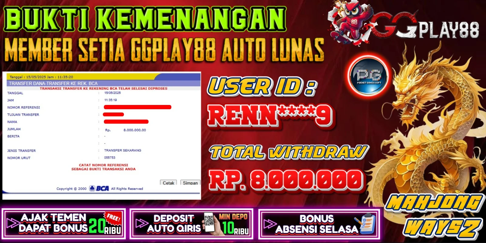 BUKTI WD MAHJONG 2 WAYS 8 JT