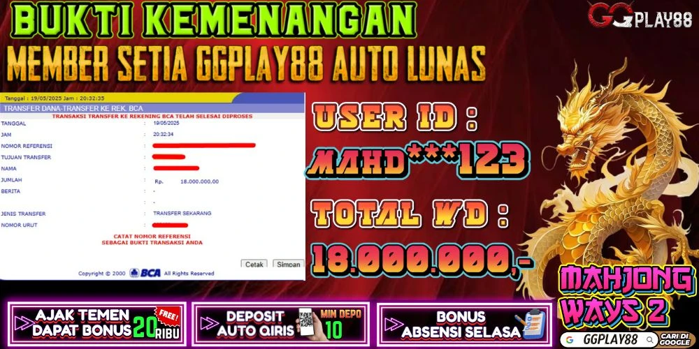🎁BUKTI WITHDRAW PLAYER AKTIF HARI INI,, SELAMAT KEPADA PLAYER SETIA GGPLAY88 🎁