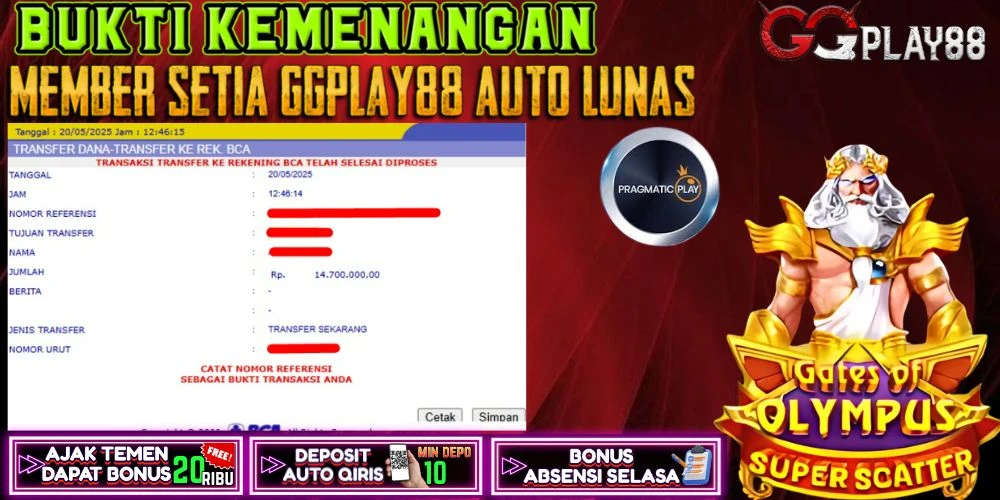 🎁BUKTI WITHDRAW PLAYER AKTIF HARI INI,, SELAMAT KEPADA PLAYER SETIA GGPLAY88 🎁 20 may 2025